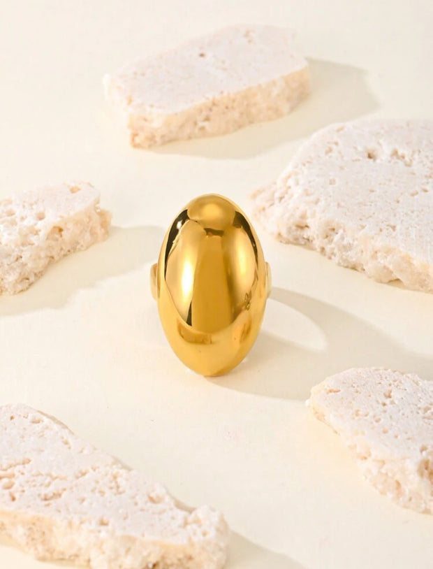 Anel Oval Dourado