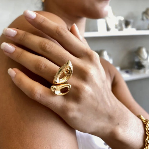 Anel Impacto Dourado