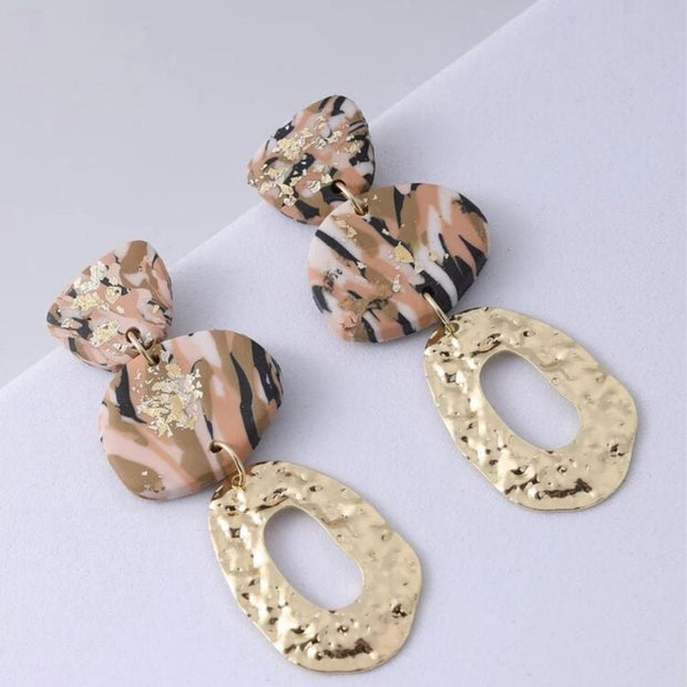 Brinco Mármore Rosa