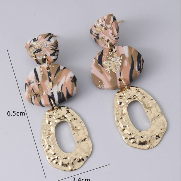 Brinco Mármore Rosa