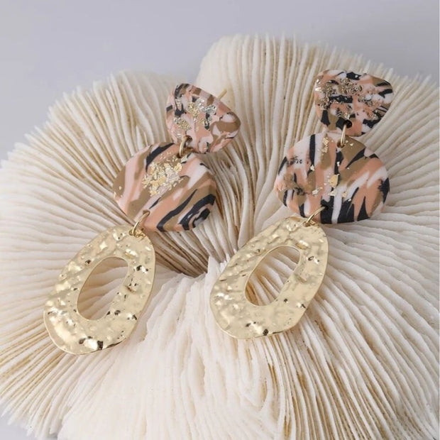 Brinco Mármore Rosa